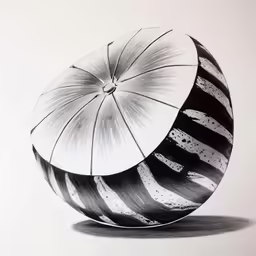 this is a drawing of a ball that is in the process of being painted