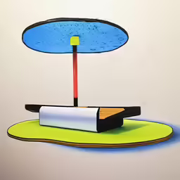 a drawing of a round object on a colorful plate