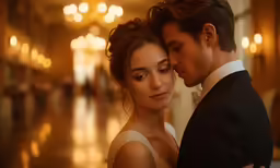 a man and woman standing next to each other