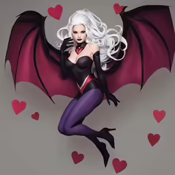 a girl dressed as a vampire flies through the air