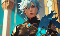 the female hero with blue hair in overwatch