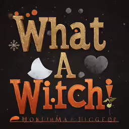 what a witch book cover with an orange and black design