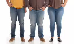 four people standing in line to be different
