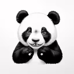 a panda bear sitting on top of a table