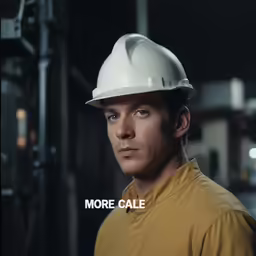 man in hard hat wearing gold shirt and white hard hat
