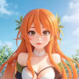 a anime character with large breast wearing a bikini