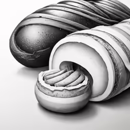 a black and white illustration with a container of cream