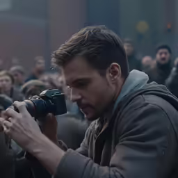 a man taking pictures with a camera