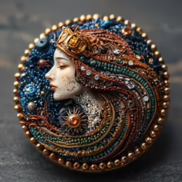 there is a jewelry container with a woman face