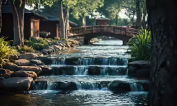 a beautiful water - fall that makes the stream clear