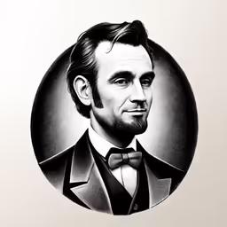 the famous actor abraham lincoln on an oval drawing