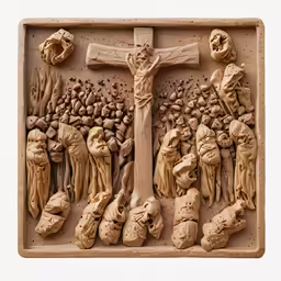 an image of a cross made out of plaster