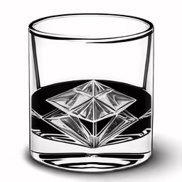 a shot glass with an origami effect