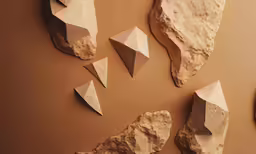 some sort of rock formation with a clock in the background