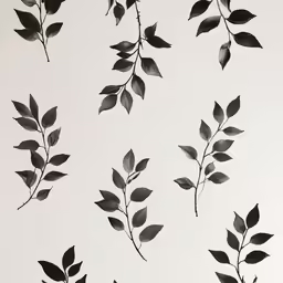a wall mounted on a wall with leaves