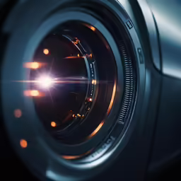 a lens is shown with the light shining in it