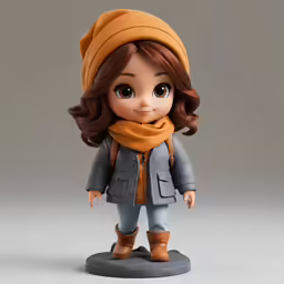 a figurine wearing a scarf and boots