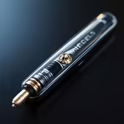 a pen that has some writing on it