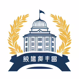 a crest with the seal of an state building in it