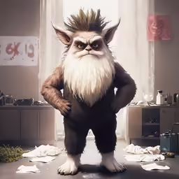 a cartoon character with a lot of hair on