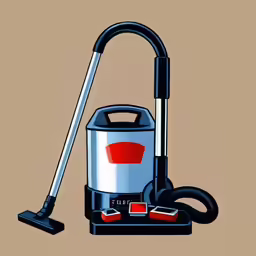 there is a canister and a vacuum cleaner