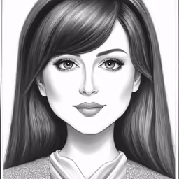 a drawing of a girl with long hair