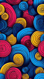 abstract circles on blue and red,a background consisting of colorful circular objects