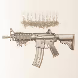 an image of a gun that is sketched with pencil