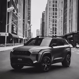 a rendering of the toyota concept vehicle in an urban setting