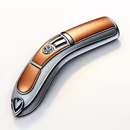 a knife on a table with brown accents