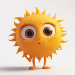 an animated character standing in the air with his arms and legs spread out