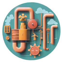 a bunch of different pipes are arranged on a green background
