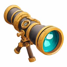 an old style gold and black telescope