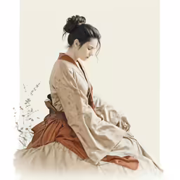 a woman dressed in a large white dress