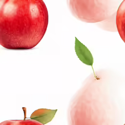 three apple halves are shown in front of one another