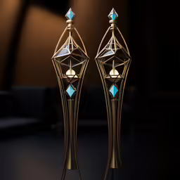 two light bulbs with a table lamp in the background