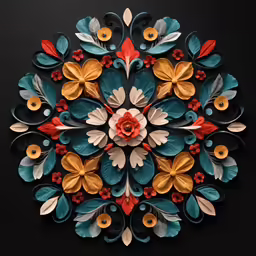 a colorful wall hanging made of paper flowers