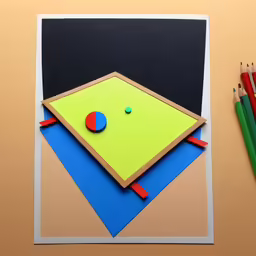 an artwork work with colored pencils and an object