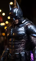 a man in leather suit with shiny armor and gold jewels