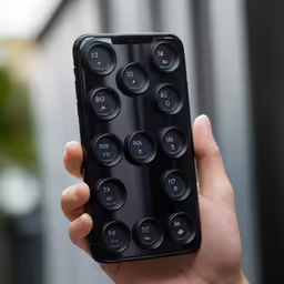 the black apple iphone 11 is a controller case