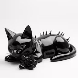 a black ceramic kitty that looks like a cat
