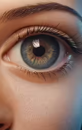 the eye of an individual that is looking straight ahead