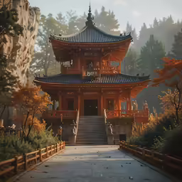 the entrance to the wooden building is shown