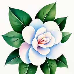 a large white flower with lots of leaves on it