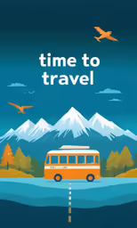 a bus traveling through a mountain range to travel