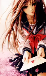 a anime female with long hair in uniform