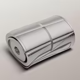 the metal object is shown on a grey background