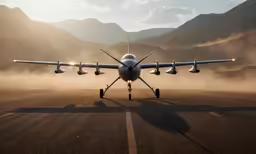 an air plane is taking off on a run way