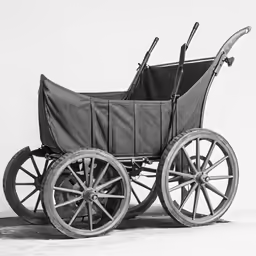 a baby buggy with the seat pulled by wheels and carrying bags