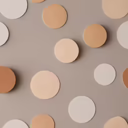 various colors of cork circles laid out on top of each other